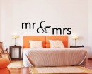 Mr & Mrs Quotes Wall Decal Love Vinyl Art Stickers